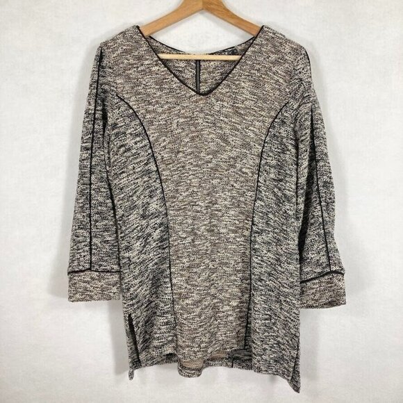 Nic + Zoe V Neck Tunic Sweater Boho Grandma Core Academia Church Career M - Picture 1 of 6